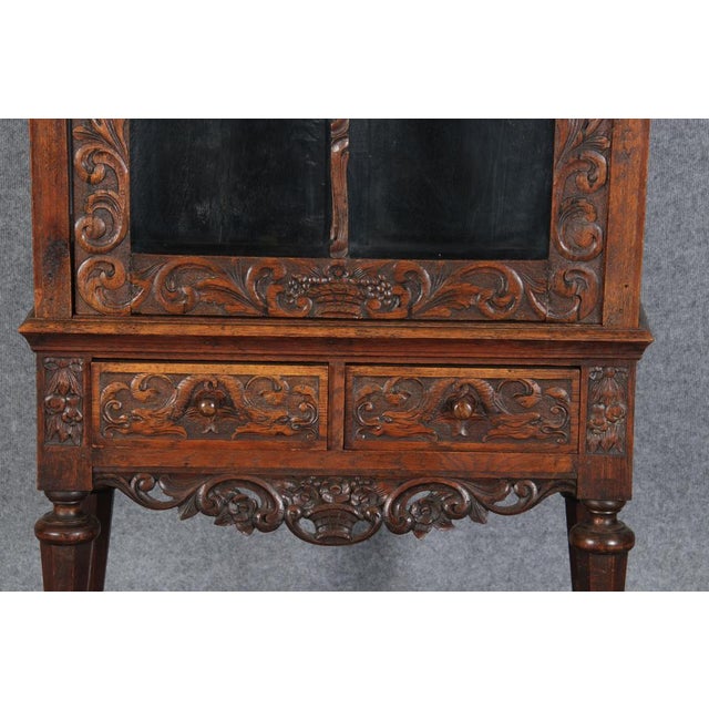 Wood 19 Century Baroque Showcase in Oak, 1800s For Sale - Image 7 of 18