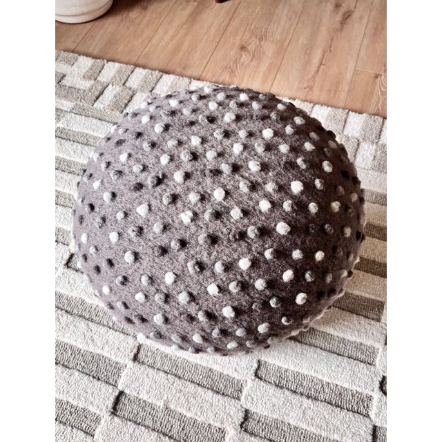 Not Yet Made - Made To Order Mushroom Ottoman in Sierra Wool Dot For Sale - Image 5 of 14