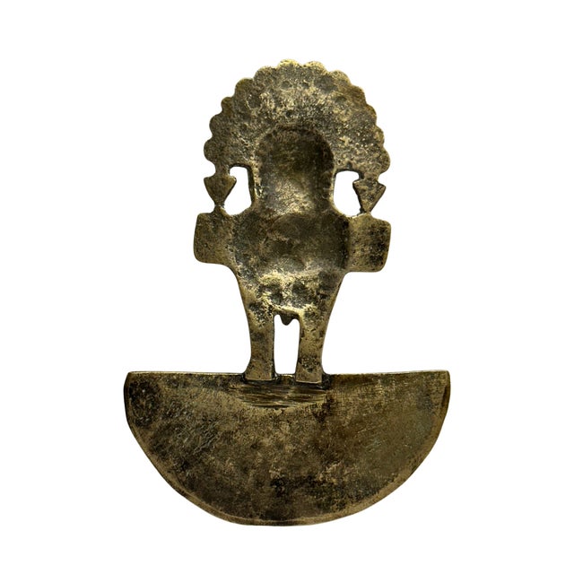 Vintage Pre-Columbian Style Brass Fertility Figure Sculpture For Sale - Image 4 of 4