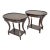 Dark Wood Oversized End Tables, Nightstands - Set of 2 For Sale