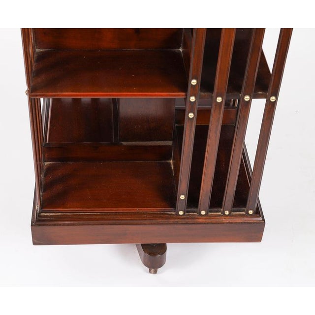 Brown Antique English Mahogany Revolving Bookcase from Maple & Co., 1890 For Sale - Image 8 of 12