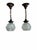 Vintage Halophane Hanging Pendant Light Fixtures - Pair For Sale - Image 9 of 10
