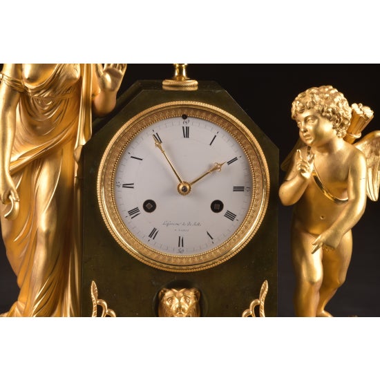 Antique French Empire Ormolu Mantel Clock – Signed Lefevre, Circa 1800 An exceptional and rare early 19th-century French...