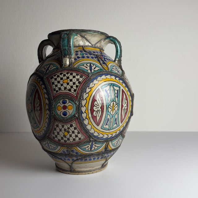 Red Vintage Moroccan Palatial Pottery Vase, 1930s-1950s For Sale - Image 8 of 17