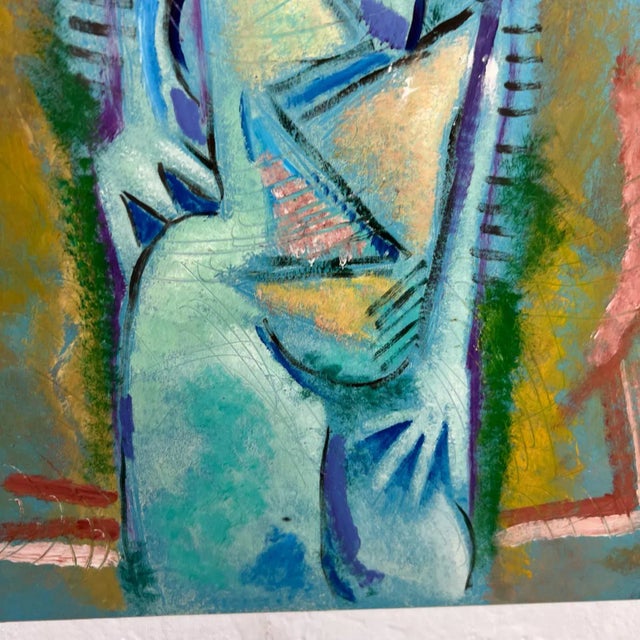 Blue 1980s Byron Gálvez Modernism Dreamy Blue Abstract Artwork Mexico For Sale - Image 8 of 11