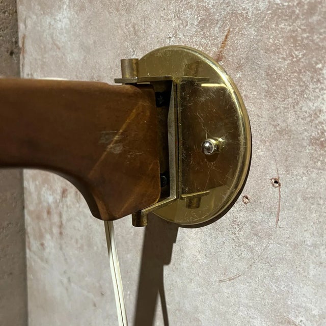 Holmegaard 1970s Scandinavian Wall Sconce Teakwood & Frosted Glass Holmegaard Atttributed For Sale - Image 4 of 11