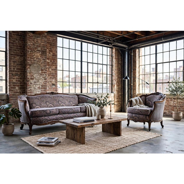 1920s French‑Style Sofa & Chair Set Louis XV For Sale - Image 18 of 18