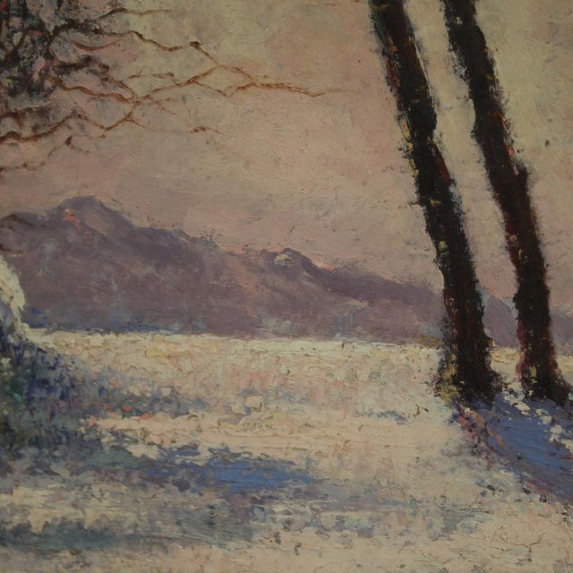 Italian Artist, Snowy Landscape, 1932, Oil on Board, Framed For Sale - Image 12 of 16