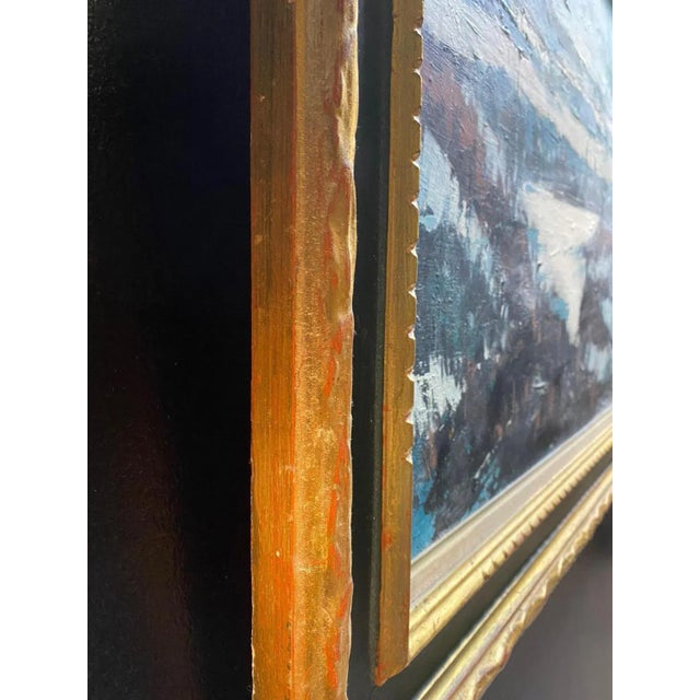 Modern William Goliasch, Salève Mount Landscape, Oil on Canvas, 1972 For Sale - Image 3 of 9