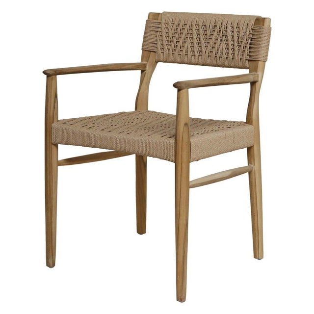 Mid-Century Modern Artesia Rhona Natural Wooden Patio Dining Chair For Sale - Image 3 of 4