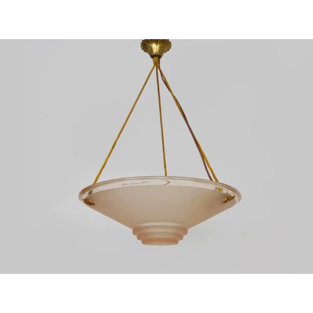 Muller Frères Art Deco Pendant Light with Basin from Muller Frères, 1890s For Sale - Image 4 of 11