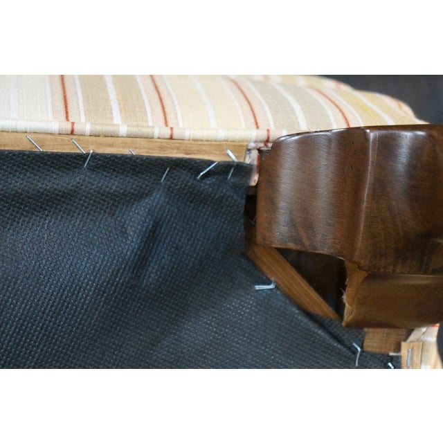 1980s Ethan Ellan Traditional Classics Queen Anne Maple Striped Library Wingback Chair For Sale - Image 16 of 18
