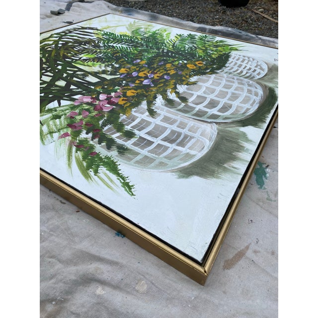 Mid 20th Century Oversized 40" Lee Reynolds "Three Botanical Baskets" Vanguard Studios Oil Painting For Sale - Image 5 of 12