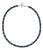 Ajd 19.5 Inch Black Jet 8 MM Rondel Necklace With Goldy Daisy Accents For Sale