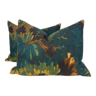 Dedar "Schwarzwald" in Verdue 16"x20" Pillows-a Pair For Sale
