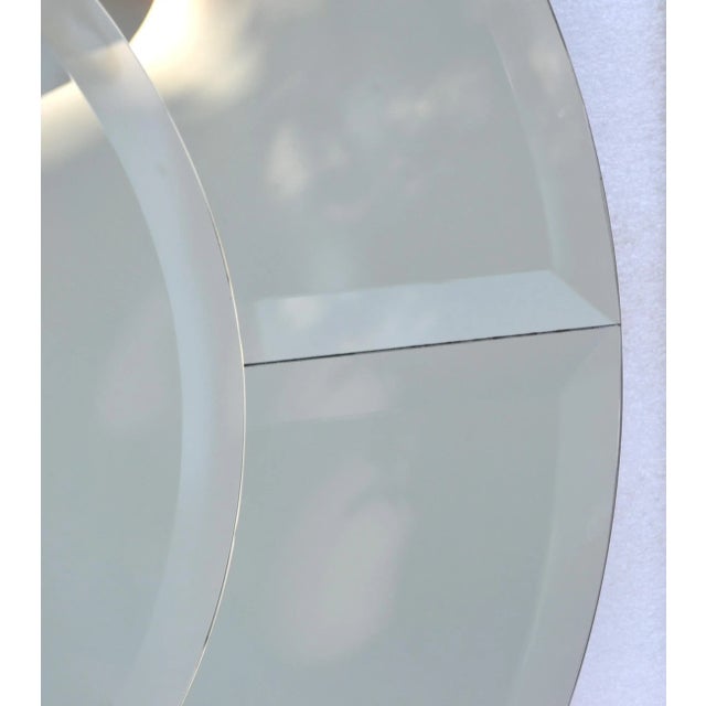 Karl Springer Style Saturn Wall Mirror Beveled Glass Panels Midcentury - A Pair For Sale - Image 12 of 12