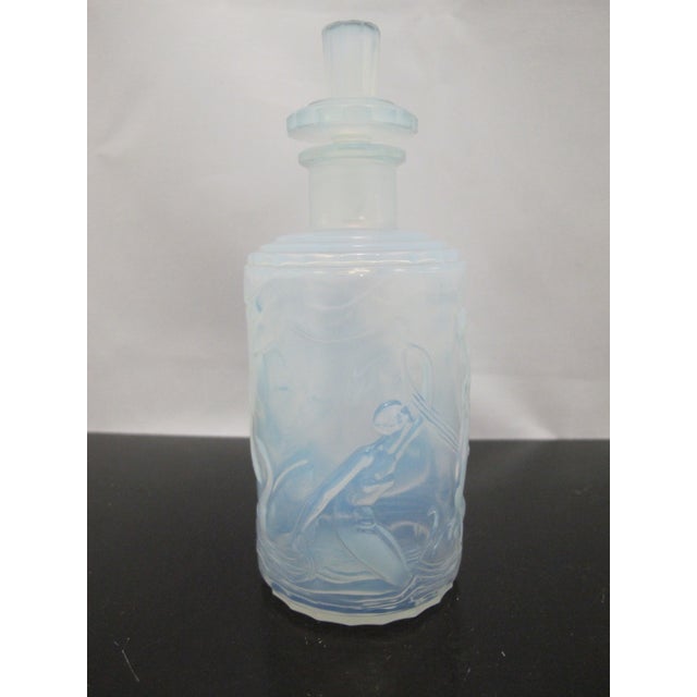 Sabino Blue Opalescent Dancing Nude Nymphs Art Deco Glass 6" Perfume Scent Bottle For Sale - Image 14 of 16