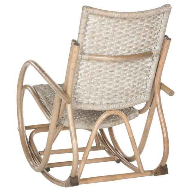 Catherine Rattan Rocking Chair in Antique Grey For Sale - Image 4 of 7