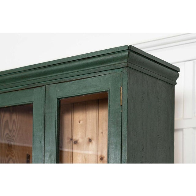 Large 19th Century English Pine Glazed Housekeepers Cabinet, 1880s For Sale - Image 9 of 18