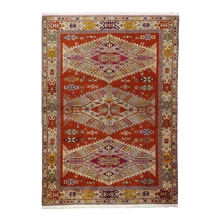 Vintage Turkish Wool Rug 4'10'' X 6'8'' For Sale