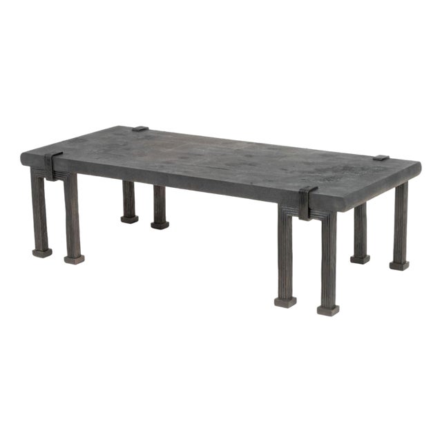 R&y Augousti Style Black Shagreen Coffee Table For Sale