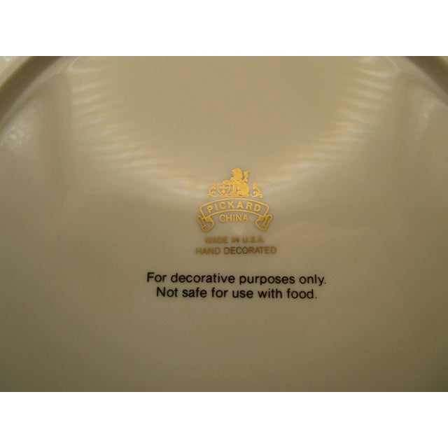 Mid 20th Century Vintage Pickard China Herring Fox Hunt Plate Equestrian Scene Gold Trim Usa Made For Sale - Image 5 of 6