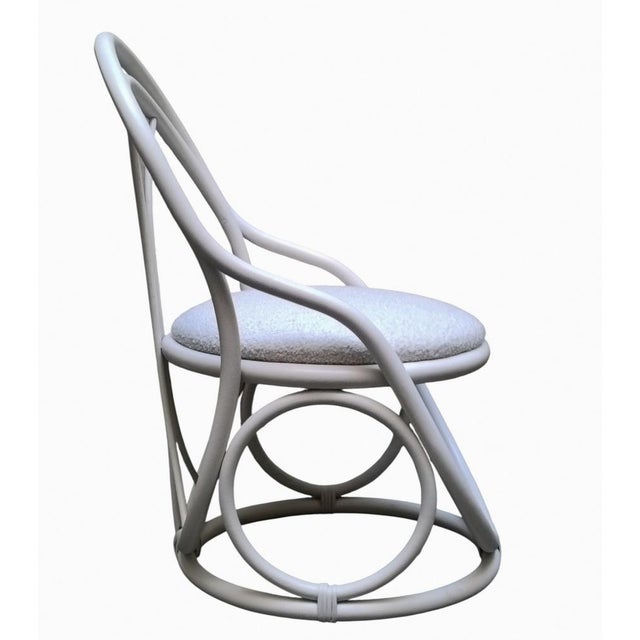 White Lacquered Wood and Fabric Armchair, Italy, 1960s For Sale - Image 4 of 7