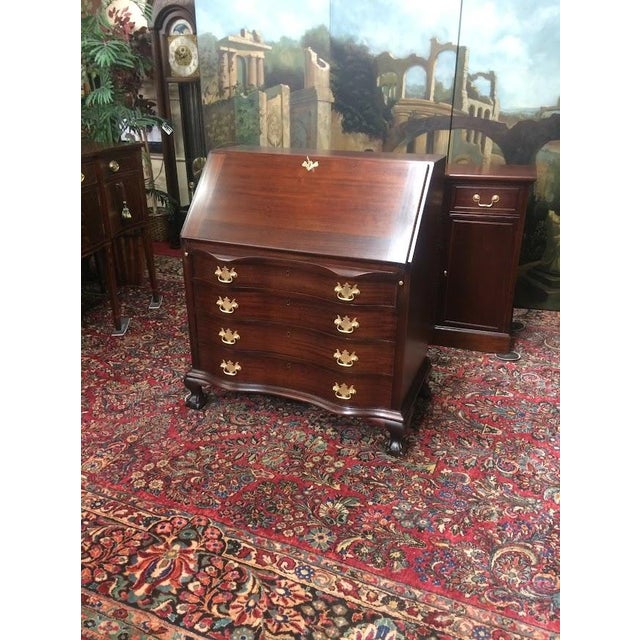 Brown Vintage Secretary Desk, Mahogany Slant Front Desk For Sale - Image 8 of 16