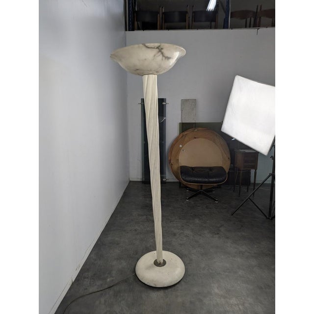 Floor Lamp with Alabaster Lampshade, 1950s For Sale - Image 9 of 10