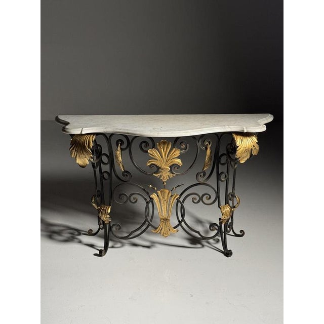 Wrought Iron and Marble Console Table, 1950s For Sale - Image 17 of 18