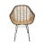 Modern unique design dining chair with iron legs and natural rattan set surrounded by distressed black painted edge. Each...