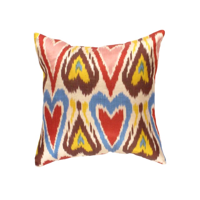 Modern Pasargad Oasis Collection Silk Velvet Ikat Pillow Chairish