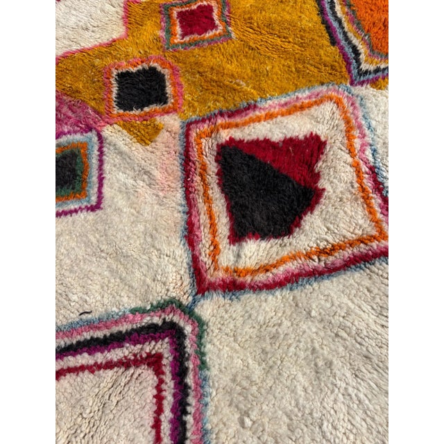 Textile Moroccan Modern Colorful Rug 200x300 Cm, Authentic Moroccan Rug, Berber Carpet, Genuine Wool Rug, Handmade Rug, Beni Ourain Style, Area Rug, For Sale - Image 7 of 12