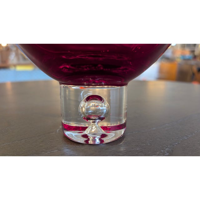 Glass 1970s Ruby Red Candy Dish For Sale - Image 7 of 14