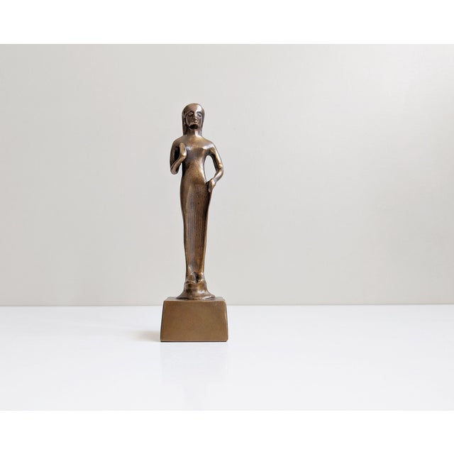 Brachial Style Bronze Sculpture of Woman For Sale - Image 11 of 11