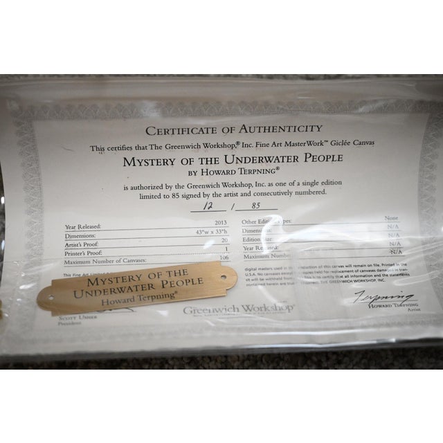 Green Howard Terpning “Mystery of the Underwater People” Signed MasterWork Giclée Canvas 12/85 For Sale - Image 8 of 9