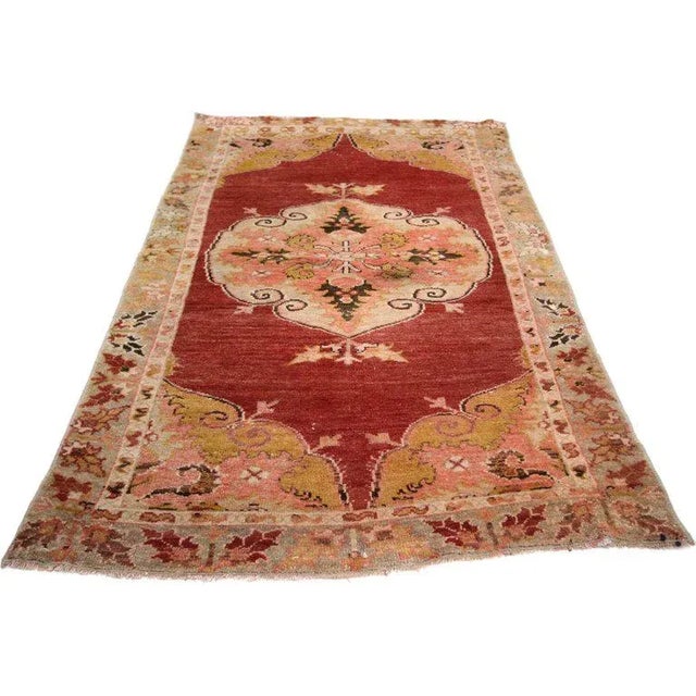 Modern Vintage Turkish Oushak Rug - 03′00 × 05′01 For Sale - Image 3 of 7