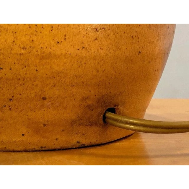 Brutalist French Orange Ceramic Table Lamp, 1970s For Sale - Image 10 of 13