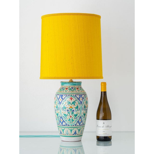 Boho Chic Spanish Andalusian Ceramic Table Lamp by Al Yarrar For Sale - Image 3 of 18