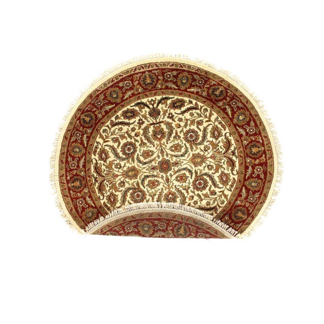 Traditional Pasargad DC Fine Hand Knotted Agra Round Rug For Sale - Image 3 of 3