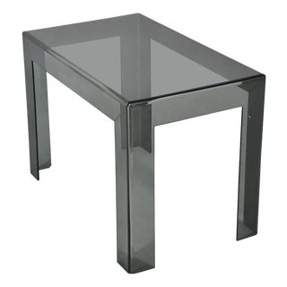 1970s Attributed to Les Prismatiques Smoked Lucite Side / End Table For Sale