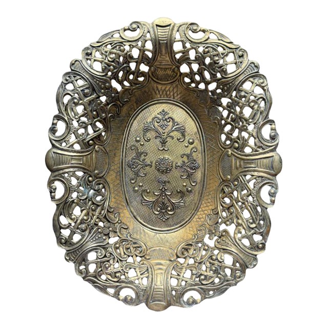 Ornate Italian Vintage Cast-Brass Bowl For Sale