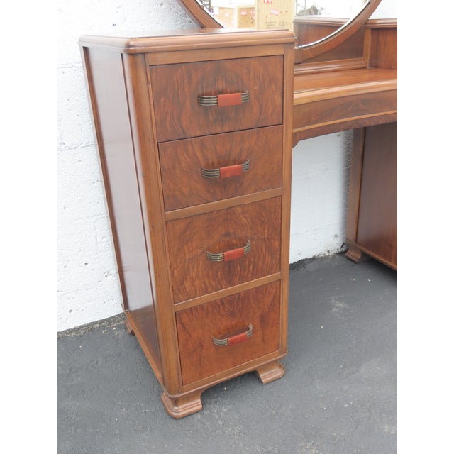 1920s Art Deco Vanity Makeup Table With Bakelite Handles 6580 For Sale - Image 10 of 18