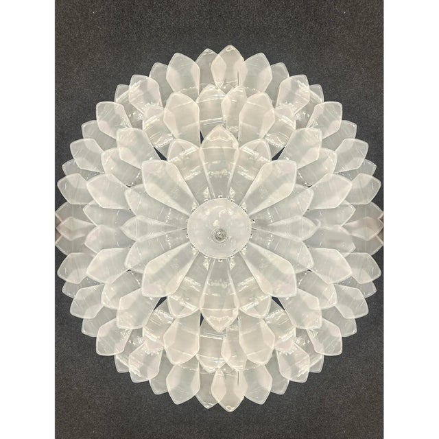Huge Imperial Sanded Petals Murano Glass Flush Mount by Simoeng For Sale - Image 6 of 6