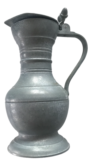Tin Jug with a Lid Decorated with Acorns, 1890s