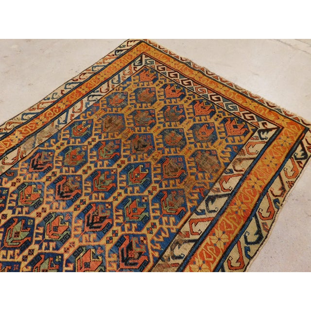 Rare Antique Caucasian Rug. 3'6"x 5'5" For Sale In Los Angeles - Image 6 of 16