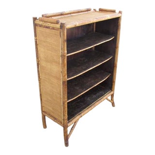 Antique English Bamboo Bookcase For Sale