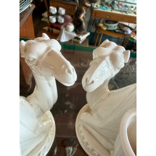 Fitz and Floyd Mid Century Fitz & Floyd Ceramic Camel Candle Holders Pair For Sale - Image 4 of 13