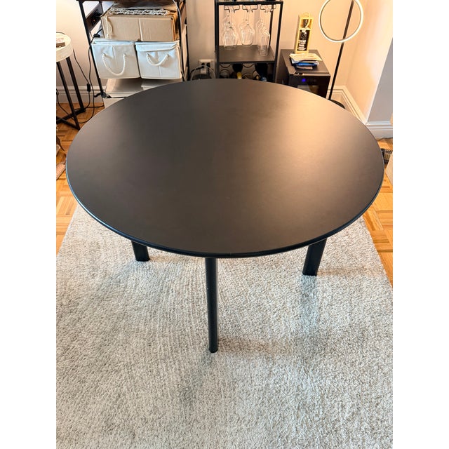 Black 1980s Attributed to Joseph D’Urso for Knoll 42" Round Dining / Work Table For Sale - Image 8 of 8