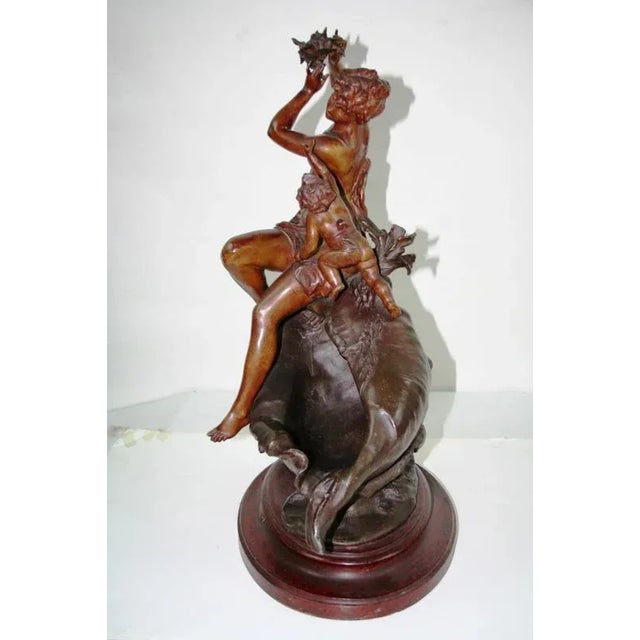 Antique 1920s Sculpture of Female Nude W Putti on Shell, Signed For Sale - Image 4 of 8
